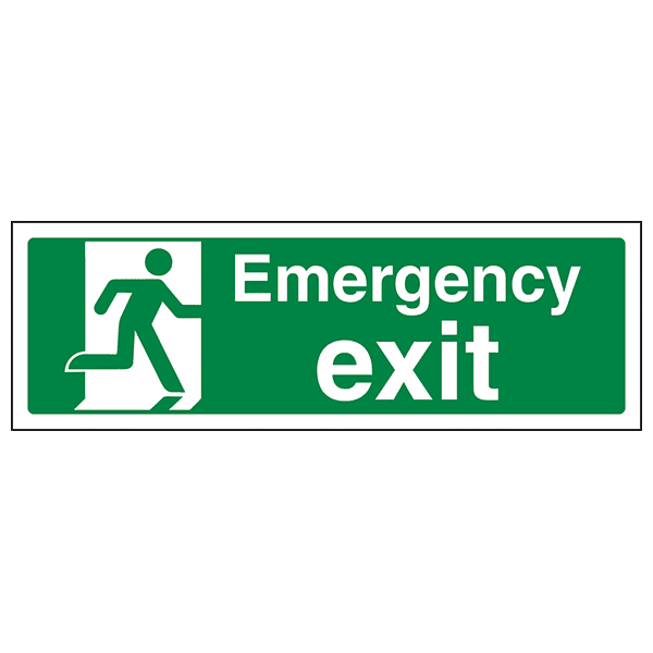Fire exit signage in public building representing venue safety and emergency planning under Martyn’s Law