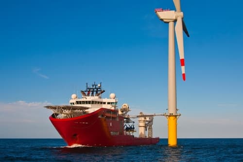 Service,Operational,Vessel,With,Walk,To,Work,Gangway,Deployed,To